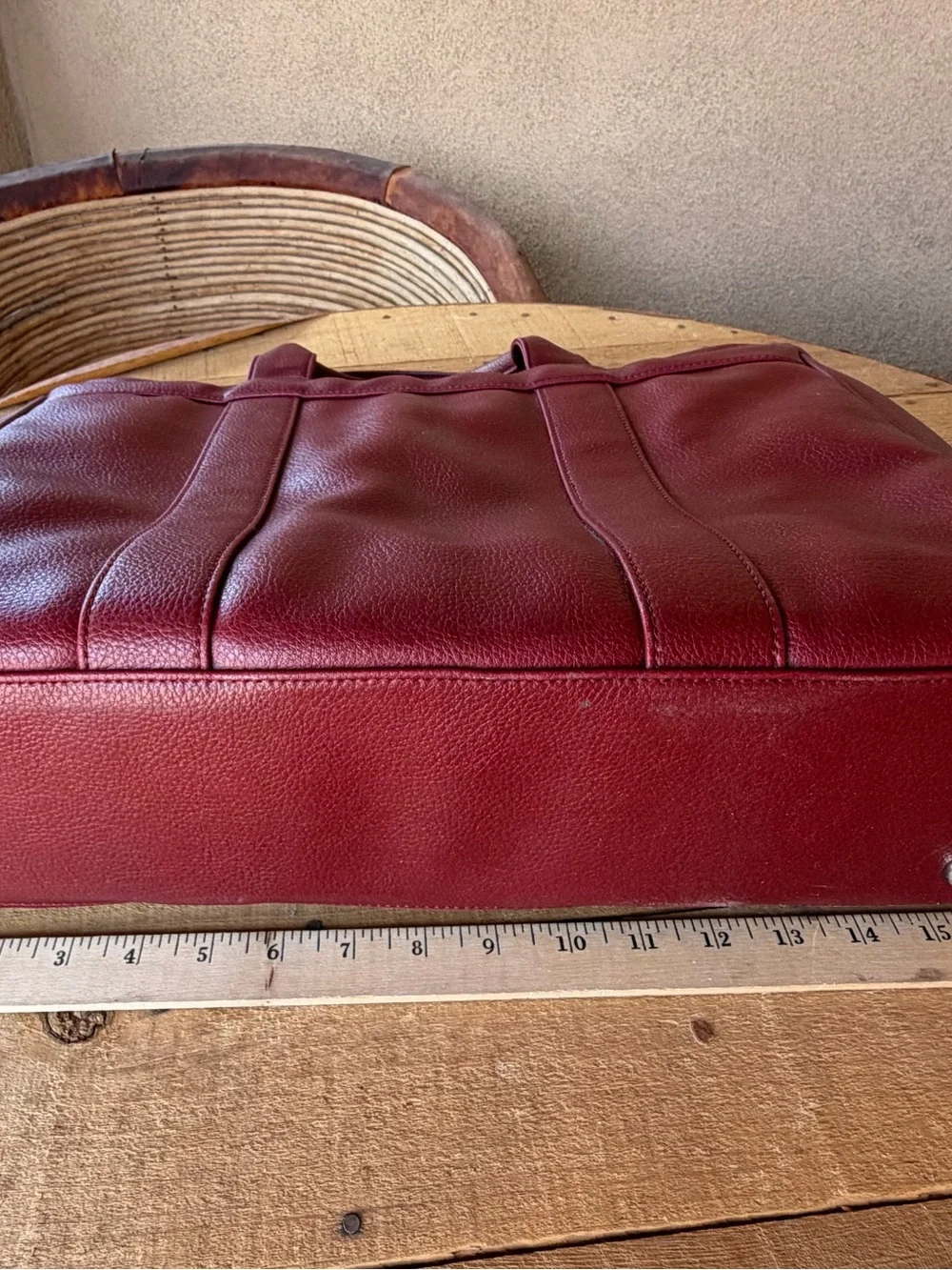 Darci Burgundy Laptop Tote Business Bag Shoulder Strap & Expansion Snaps Unisex